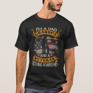 T-shirt American Flag Je suis papa grand-père et vétéran 4
