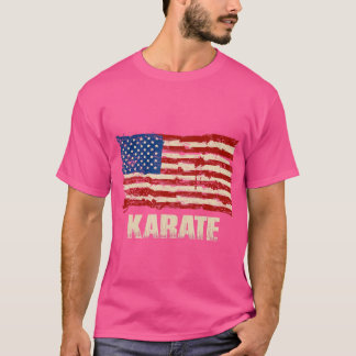 T-shirt American Flag Karate - Patriotic Us Karate Cadeau