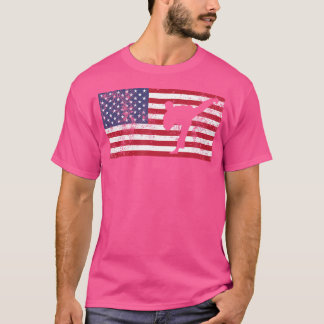 T-shirt American Flag Karate Usa Patriotique Fight Sport K
