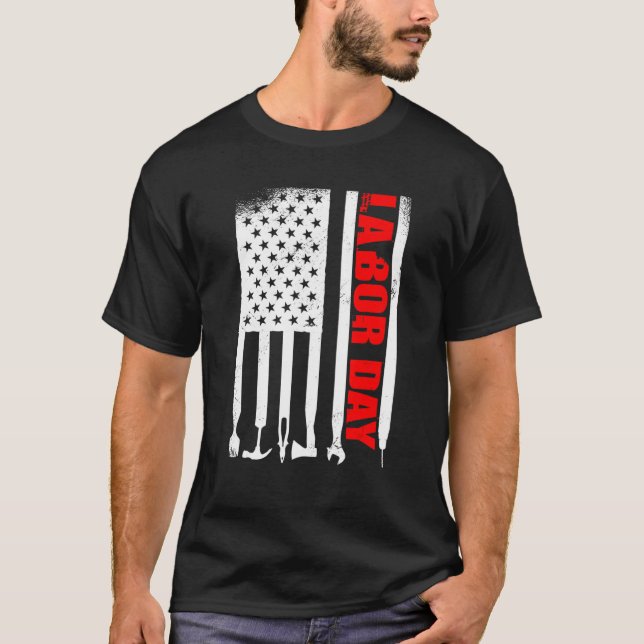 T-shirt American Flag Labor Day (Devant)