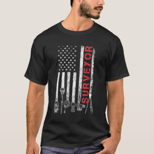 T-shirt American flag land Surveyor surveying puns enginee