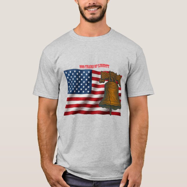 T-shirt American Flag & Liberty Bell Independence Day URM (Devant)