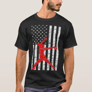 T-shirt American Flag Love Softball FastPitch Pitcher cade