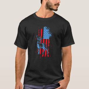 T-shirt American Flag Love To Hunt Deer Deer Chasse 5