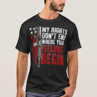 T-shirt American Flag Mes droits ne s'arrêtent pas là où v