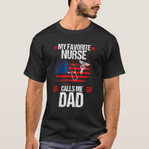 T-shirt American Flag Mon infirmière préférée m'appelle Pa