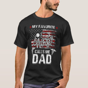 T-shirt American Flag Mon infirmière préférée m'appelle Pa