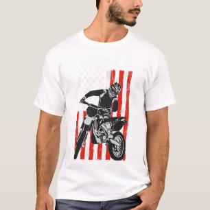 T-shirt American Flag Motorcross Braap MERICA Dirt Bike 4t