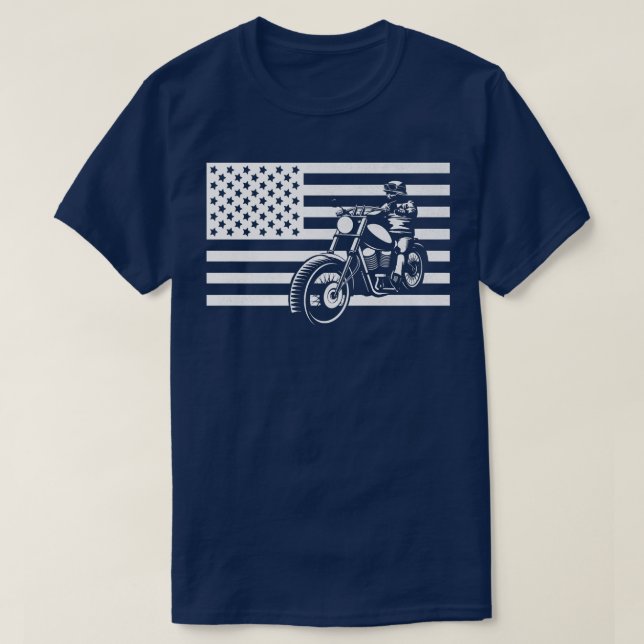 T-shirt American Flag Motorcycle Appareils - Biker Motorcy (Design devant)