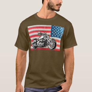 T-shirt American Flag Motorcycle Biker154
