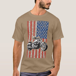 T-shirt American Flag Motorcycle Biker 163