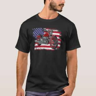 T-shirt American Flag Motorcycle Usa Flag 4 juillet M