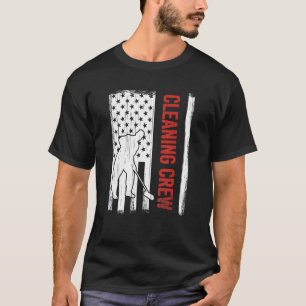 T-shirt American Flag Nettoyage de l'équipage 4 juillet Cu