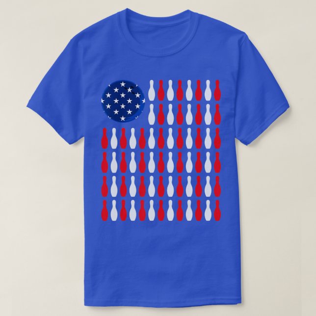 T-shirt American Flag Patriotic Bowler Bowling (Design devant)