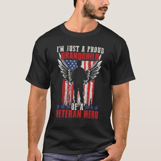 T-shirt American Flag Patriotic Day Veterans Day for Kids (Devant)
