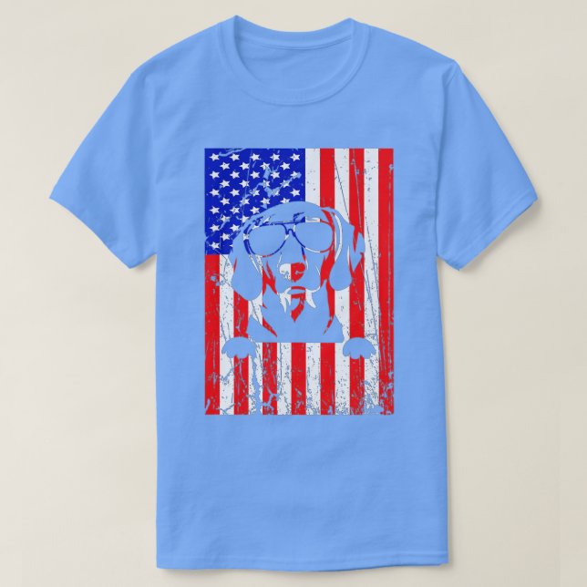 T-shirt American Flag Patriotic Labrador Retriever Owner 4 (Design devant)