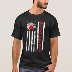 T-shirt American Flag Patriotique Bowling Vintage Bow