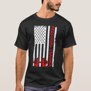 T-shirt American Flag Personal Trainer Santé Et Fitness