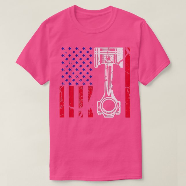 T-shirt American Flag Piston Muscle Voiture Patriotique Vi (Design devant)