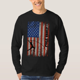 T-shirt American Flag Pole Vault - Pole de look en détress