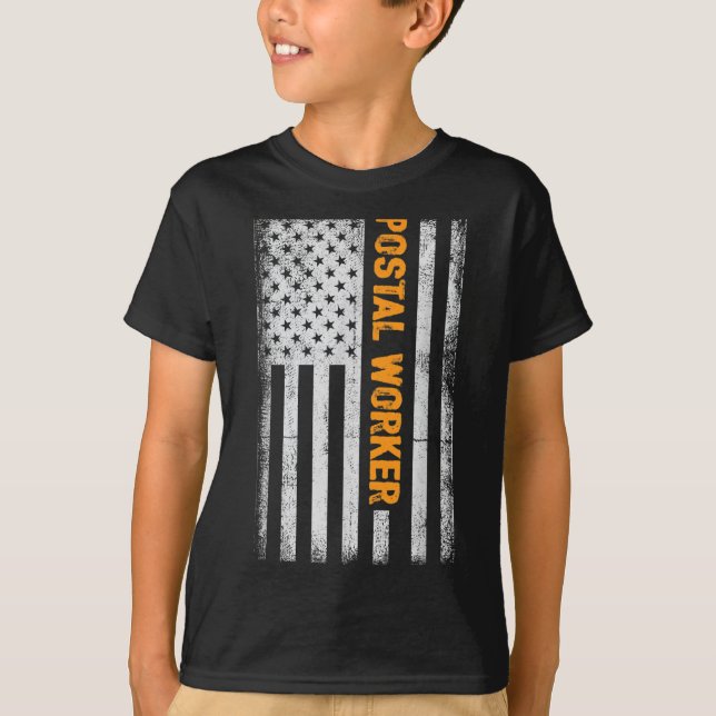 T-shirt American Flag Postal Worker Drôle Devis graphique  (Devant)