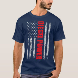 T-shirt American Flag Power Rolling Charbon Truck Brothers