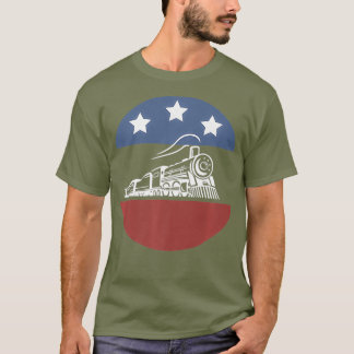 T-shirt American Flag Railroad Train Conductor Gifts USA