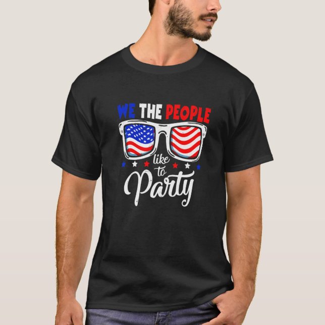 T-shirt American Flag Retro We The People Like Party 4t (Devant)