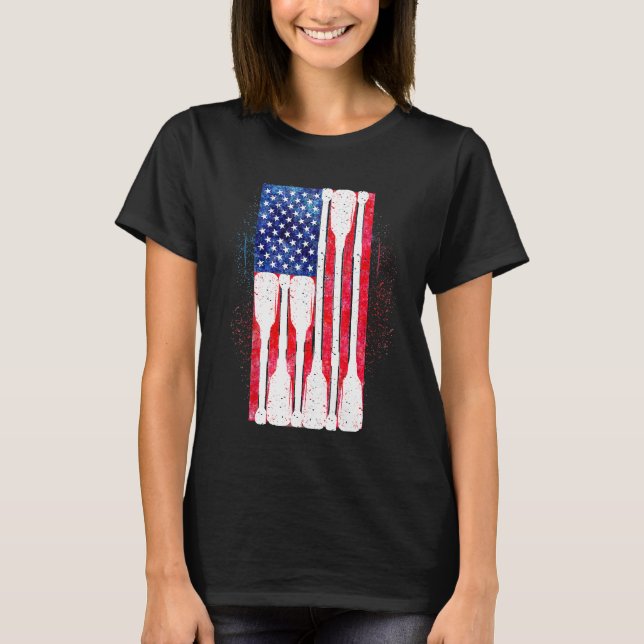 T-shirt American Flag Rowing Oar Cute US Row Crew 4th Of J (Devant)