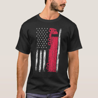 T-shirt American Flag Semi Truck Driver 18 Wheeler Mechani