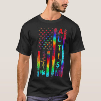 T-shirt American Flag Sensibilisation sur l'autisme enseig