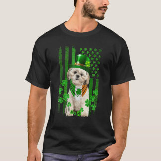 T-shirt American Flag Shih Tzu Dog Hat Irish St Patricks D