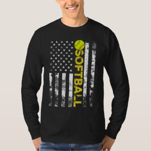 T-shirt American Flag Softball Team Cadeau