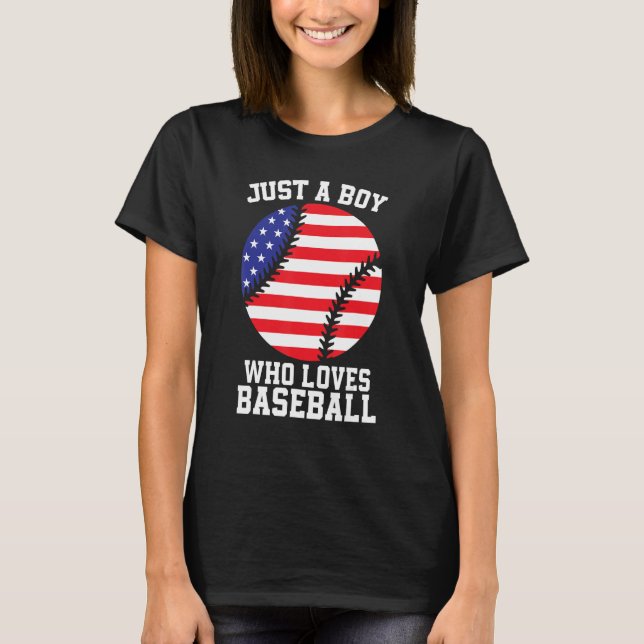 T-shirt American Flag Sport Fan Baseball Lover Patriotic B (Devant)