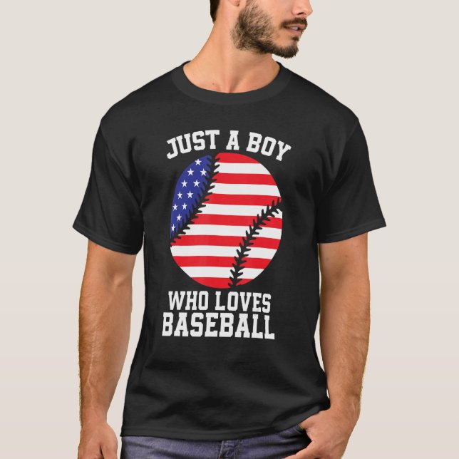 T-shirt American Flag Sport Fan Baseball Lover Patriotic B (Devant)