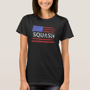 T-shirt American Flag Squash Play Sert Racket Player
