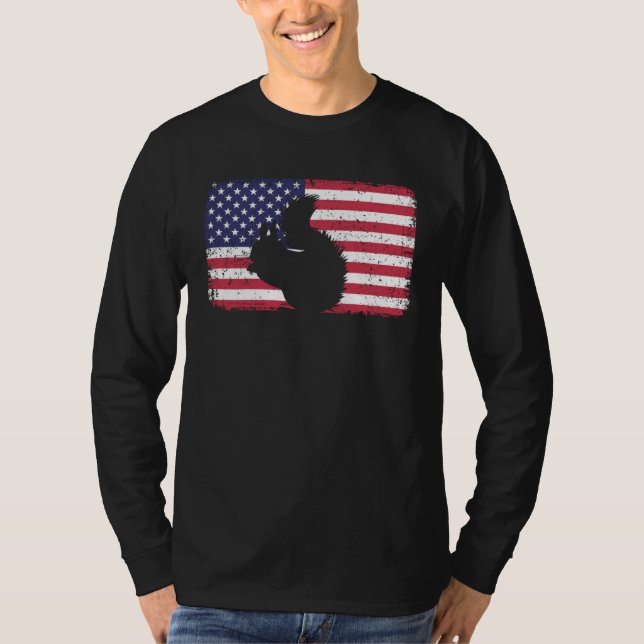 T-shirt American Flag Squirrel 4th of July Squirrel (Devant)