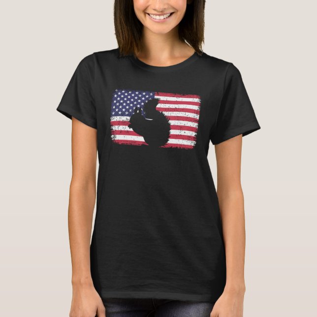 T-shirt American Flag Squirrel 4th of July Squirrel (Devant)
