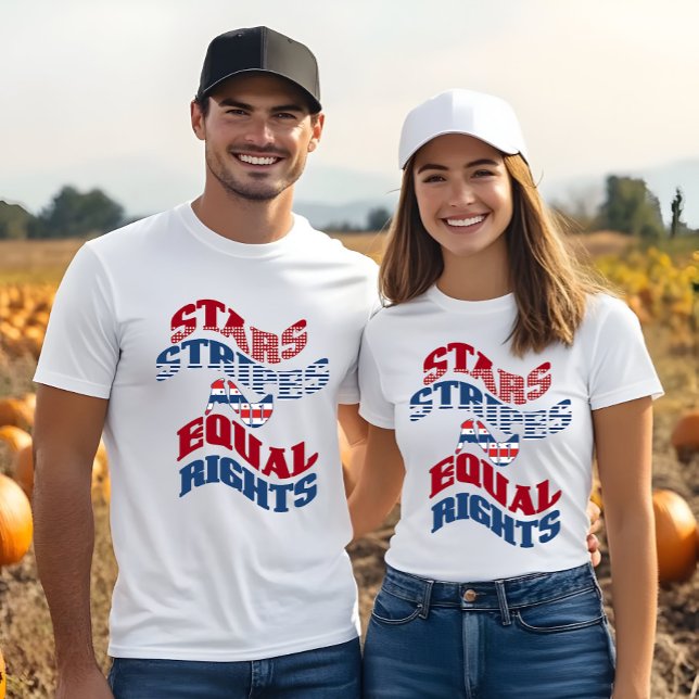 T-shirt American Flag Stars Stripes et Equal Rights Name (American Flag Stars Stripes and Equal Rights Name T-Shirt)