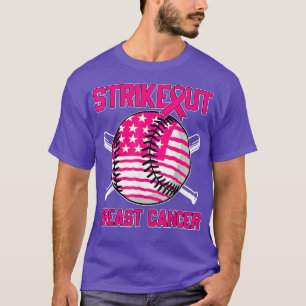 T-shirt American Flag Strikeout Breast Cancer Baseball