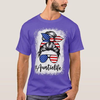 T-shirt American Flag Tante Vie Bleu Mères 4e De