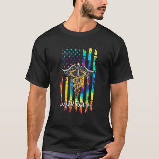 T-shirt American Flag Tie Dye Er Tech Costume infirmière D