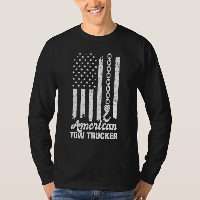 T-shirt American Flag Tow Trucker (Devant)