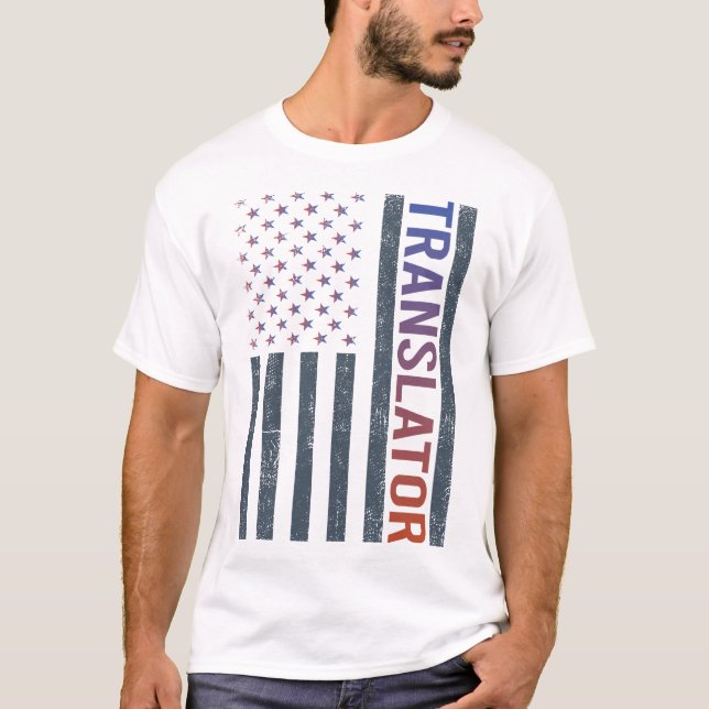 T-shirt American Flag - Traducteur (Devant)