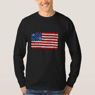 T-shirt American Flag Truck Lover Modèle Vintage Truck