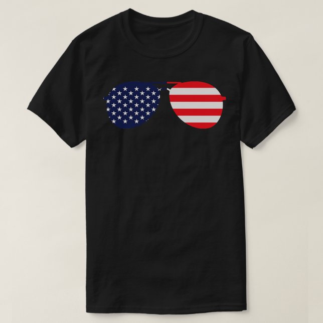 T-shirt American Flag USA Aviator Lunettes de soleil (Design devant)