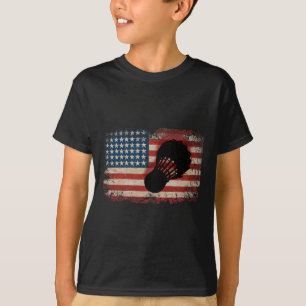 T-shirt American Flag Volant de badminton Art Sports 2
