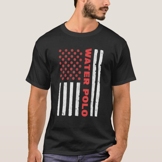 T-shirt American Flag Waterpolo Team Water Polo (Devant)