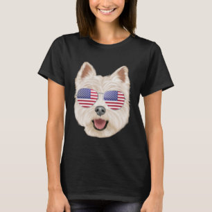 T-shirt American Flag West Highland White Terrier Dog Amer