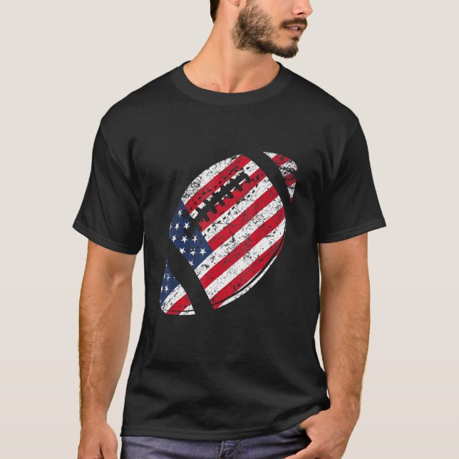 T-shirt American Football 4th July American Flag Patriotic (Devant)